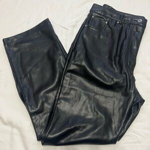 7 For All Mankind Black Leather pants size large